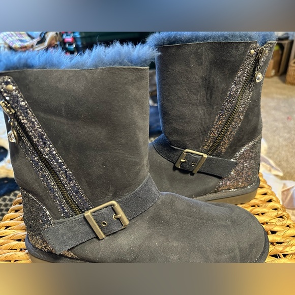 UGG Australia Women's 8 - Navy Blue Suede Boots - Picture 11 of 13